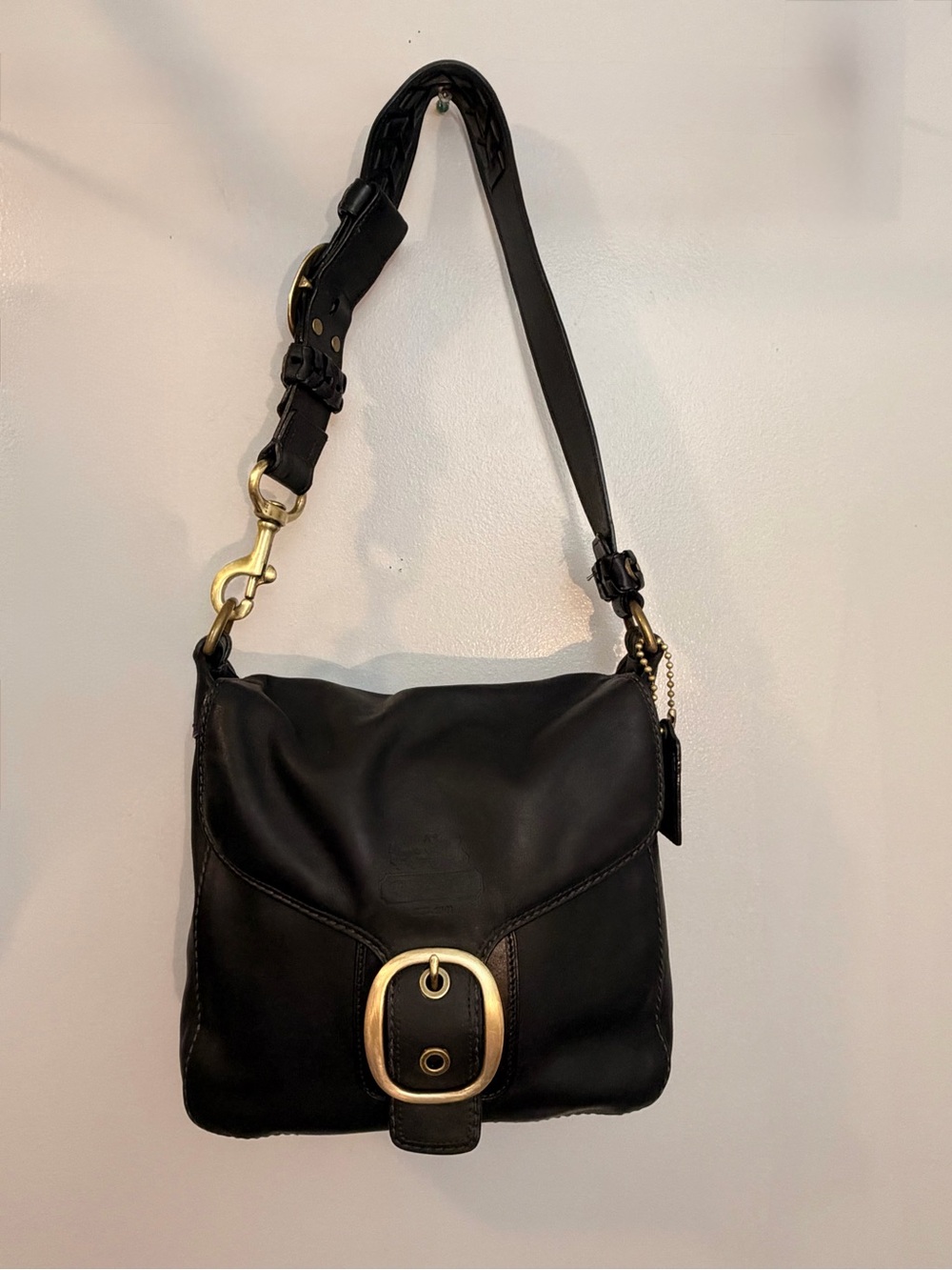 Vintage Coach Bleeker Legacy Tattersall Flap Leather Shoulder Bag